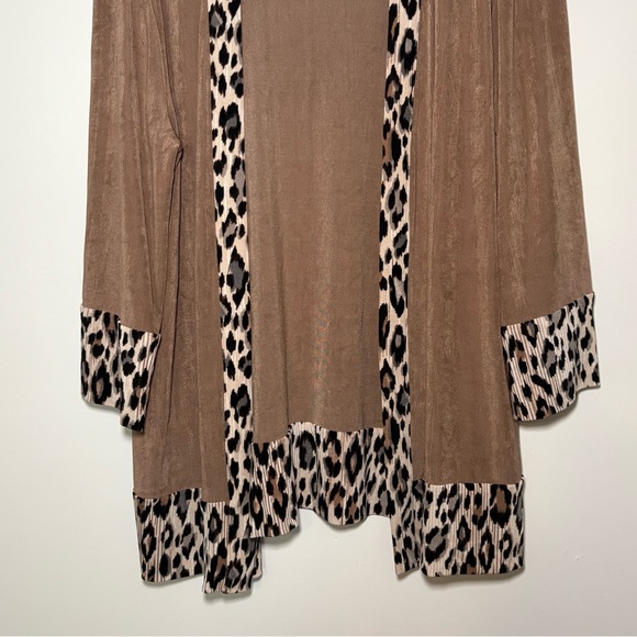 Chicos Travelers Animal Print Open Front Cardigan Workwear Business Travel 12/14 - Picture 4 of 8
